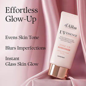 d'alba Piedmont before and after tone effect showing brighter, evened skin benefit