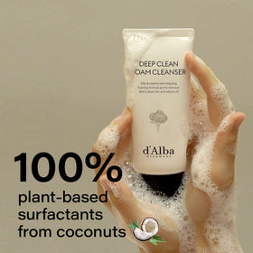 d'alba Piedmont cleanser on bathroom counter in a calm lifestyle scene