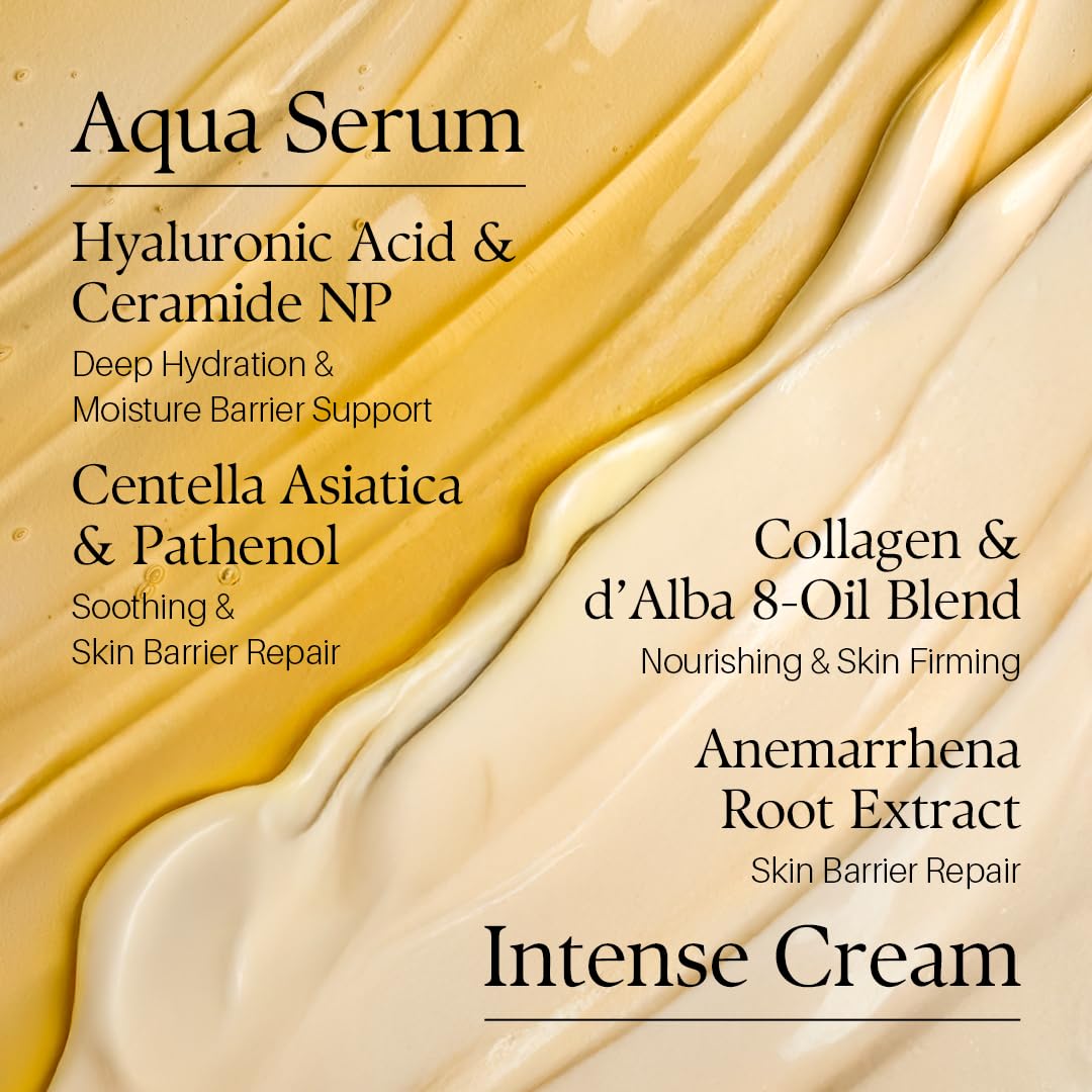 d'alba Piedmont cream spread on hand, revealing nourishing texture for moisture retention