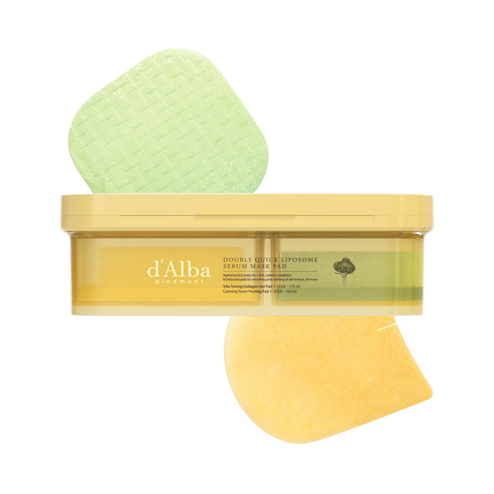 d'alba Piedmont duo packaging showing both pad jars and product benefits