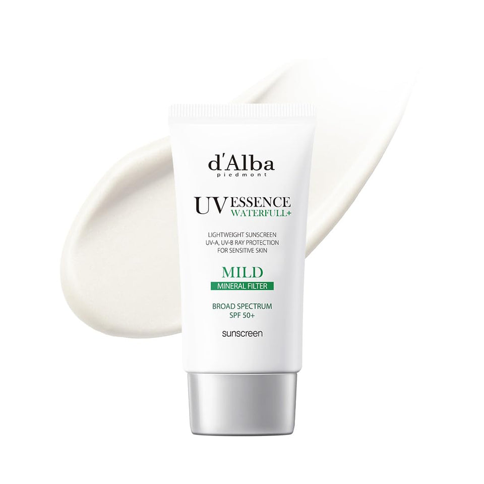 d'alba Piedmont front packaging showing SPF50+ protection benefits