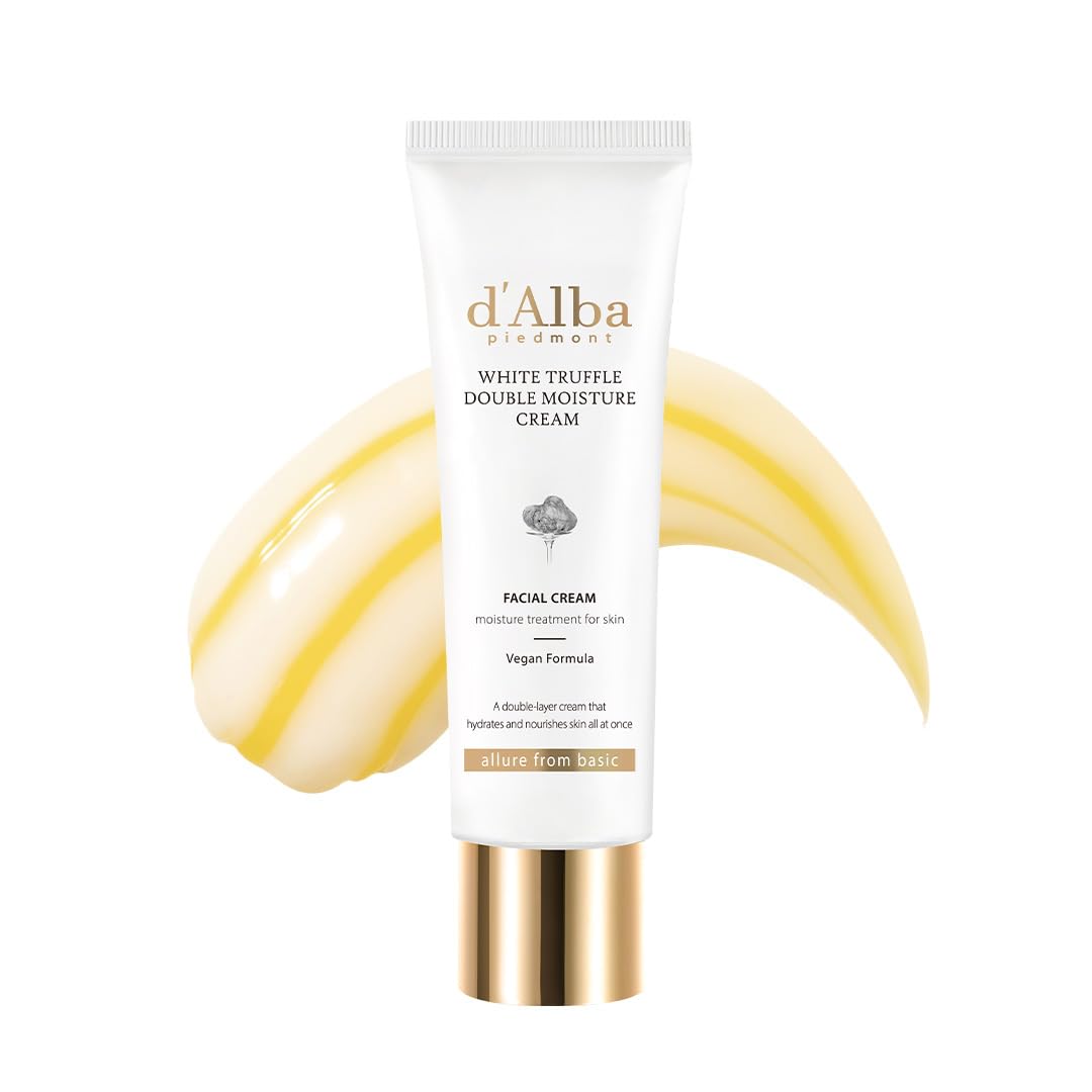 d'alba Piedmont front packaging showing dual-chamber tube and branding, highlights convenience