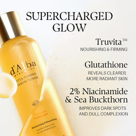 d'alba Piedmont glass-skin mask application showing luminous finish and plumping benefit