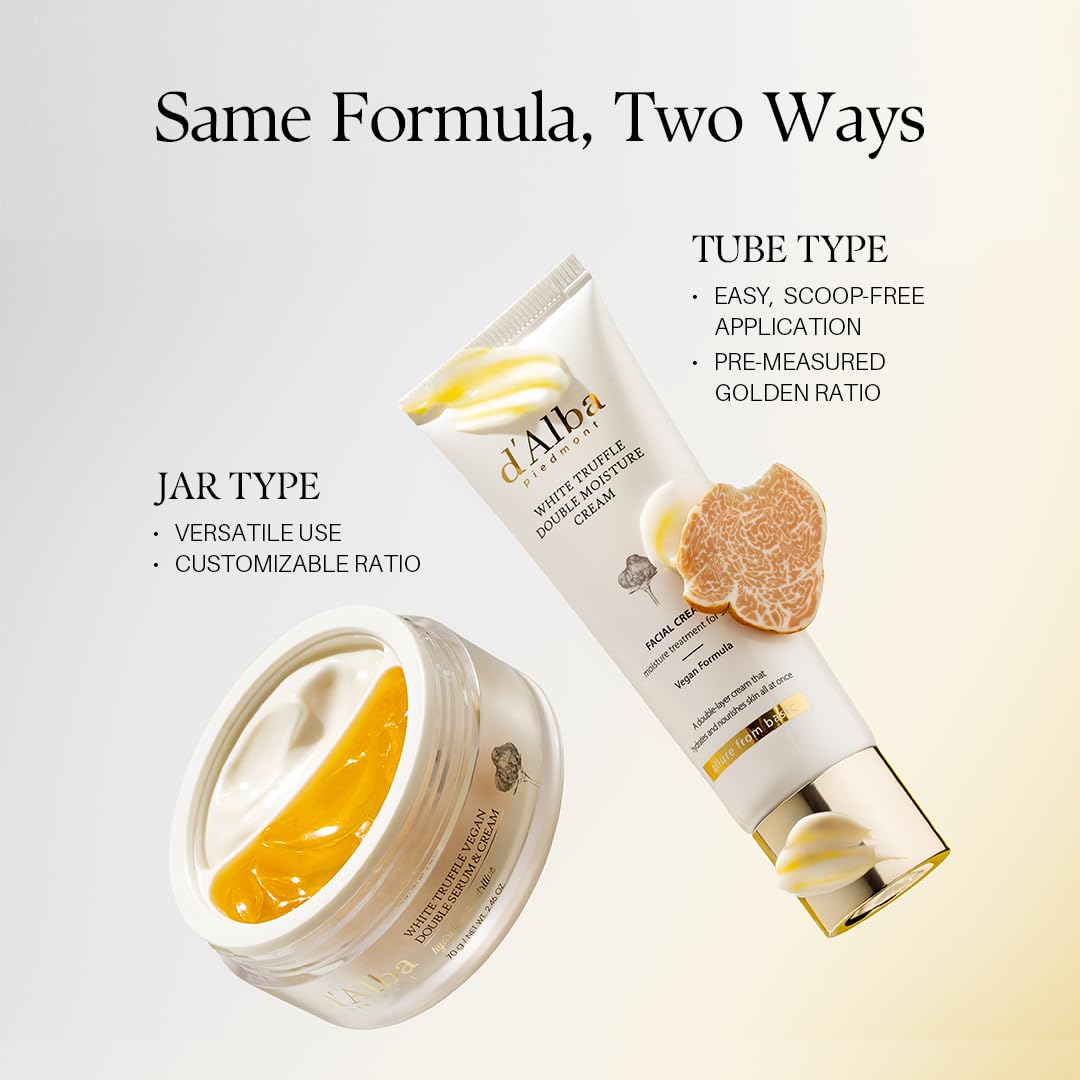 d'alba Piedmont in bathroom routine beside cleanser and towel, shows daily-use practicality