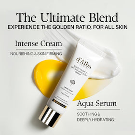 d'alba Piedmont serum drop detail on fingertip, illustrates lightweight fast absorption