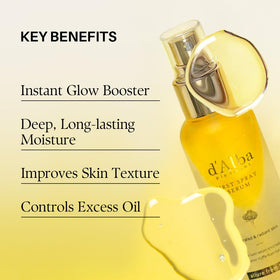 d'alba Piedmont bottle held in hand demonstrating lightweight, portable skincare convenience