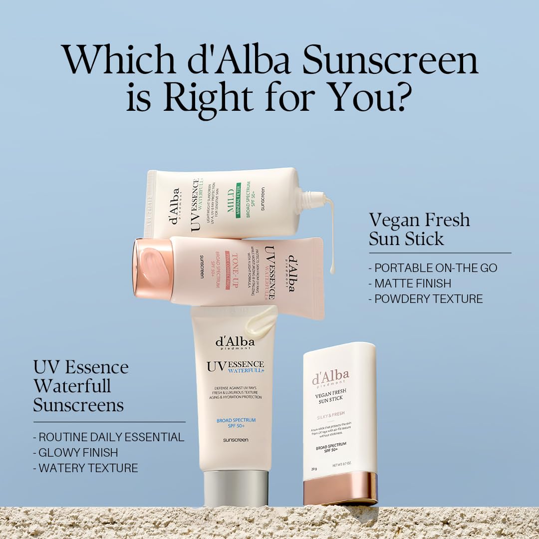 d'alba Piedmont label closeup showing SPF50+ broad spectrum protection benefit