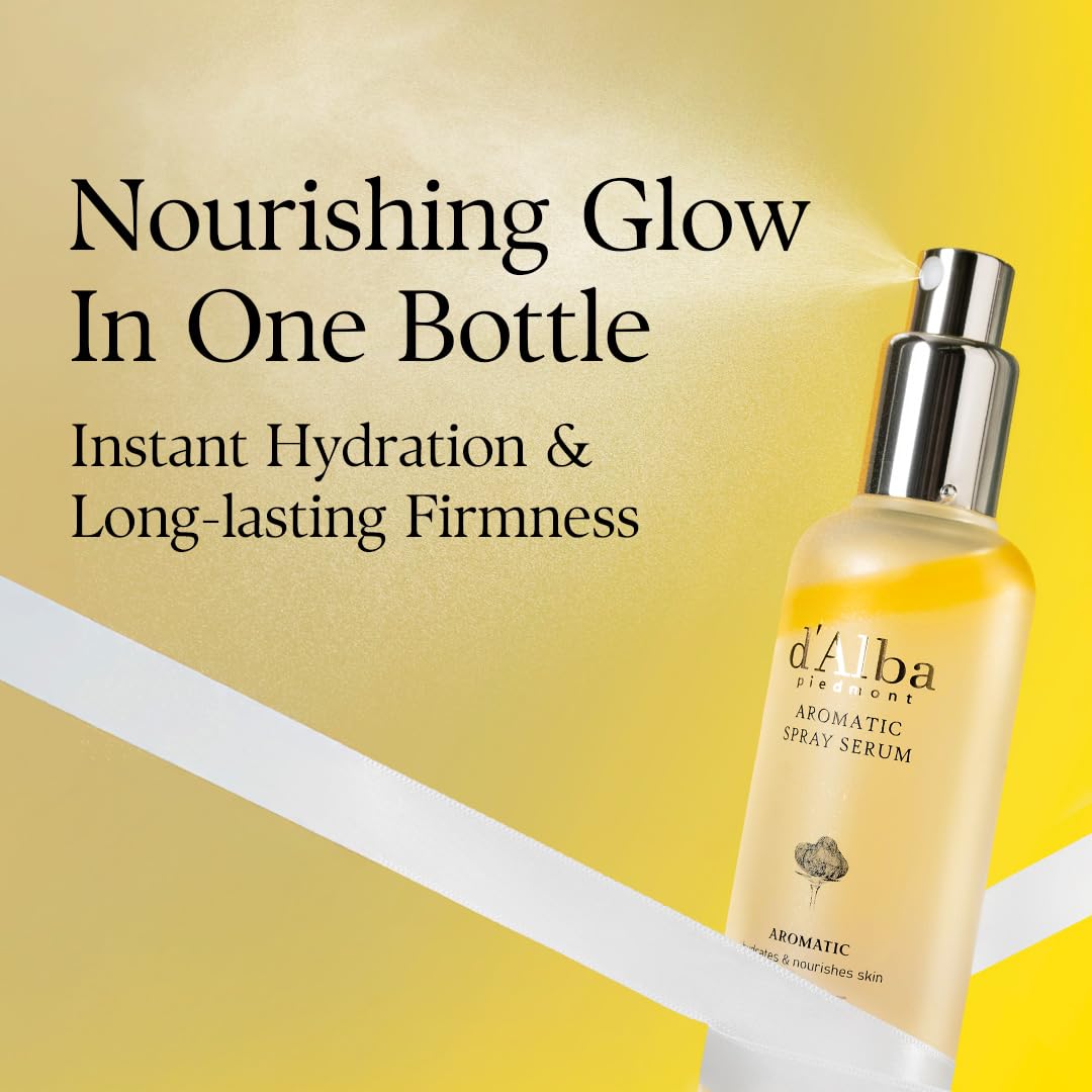d'alba Piedmont texture droplet on hand showing lightweight serum absorption and glowy finish