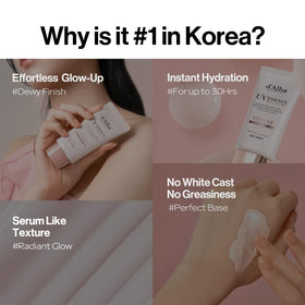 d'alba Piedmont applying and blending sunscreen on hand for seamless finish