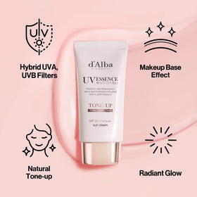 d'alba Piedmont swatch on forearm showing subtle pink tone-up effect