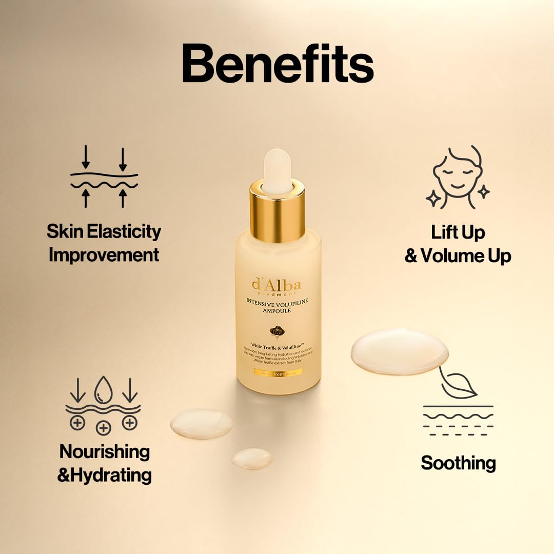d'alba Piedmont ingredient label close-up highlighting Volufiline concentration benefit