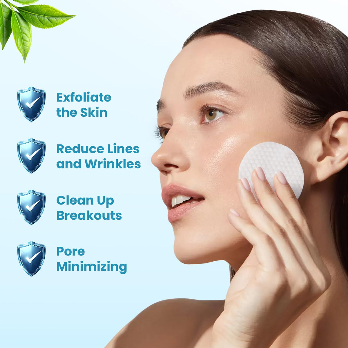 Dalin close-up of textured non-woven pad revealing surface for effective exfoliation