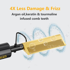 DAN Technology close-up of ceramic tourmaline teeth reducing frizz and static