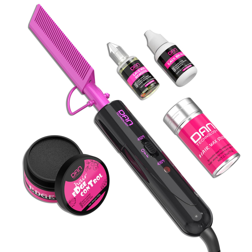 DAN Technology front of kit showing compact tools and products for travel-ready styling