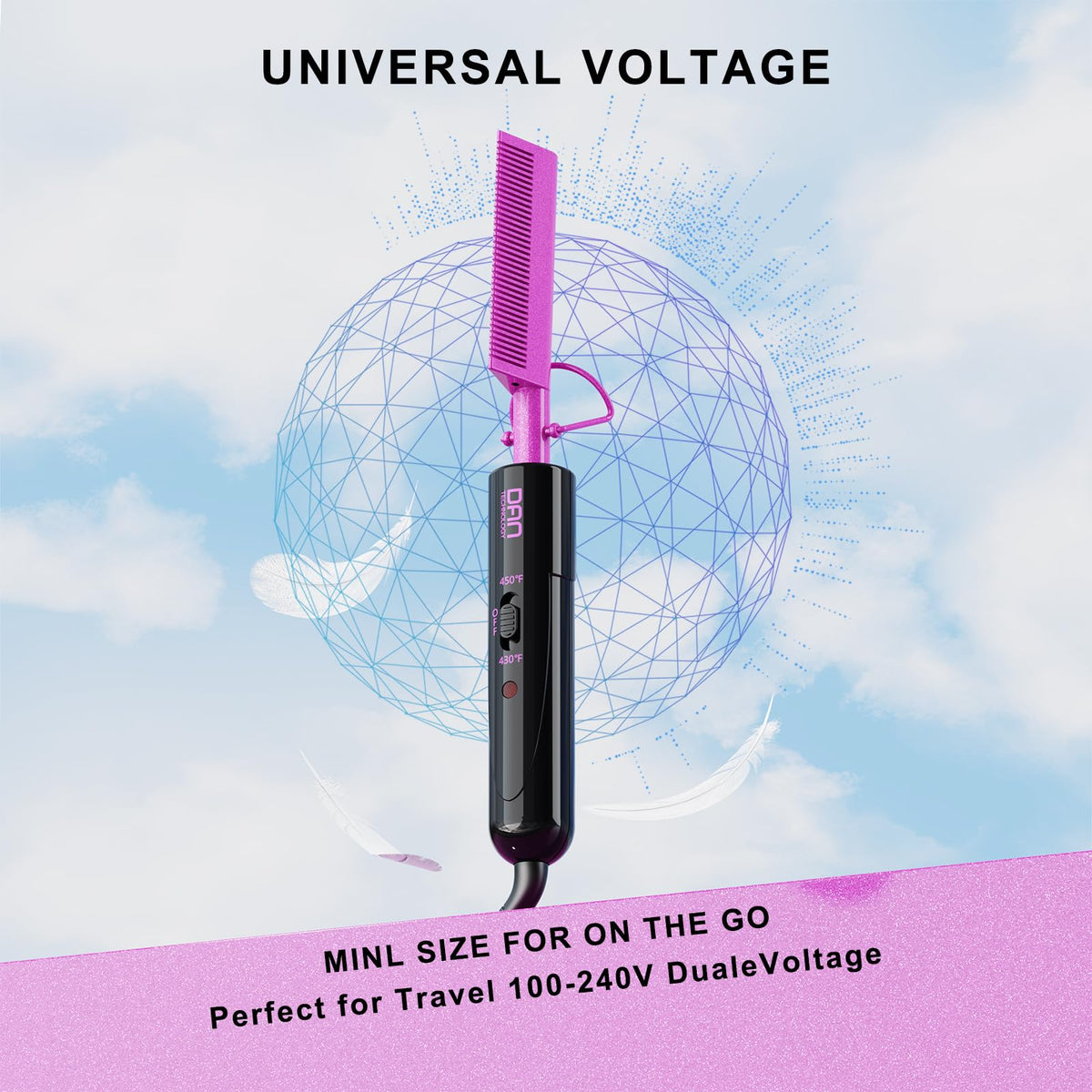 DAN Technology hot comb close-up demonstrating precise edge smoothing and frizz control