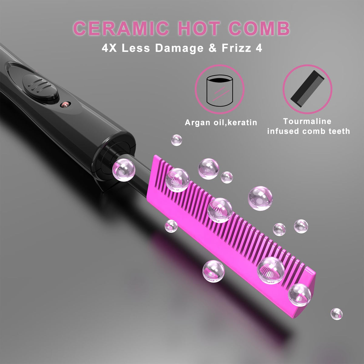 DAN Technology hot comb temperature display highlighting dual settings and 450°F capability