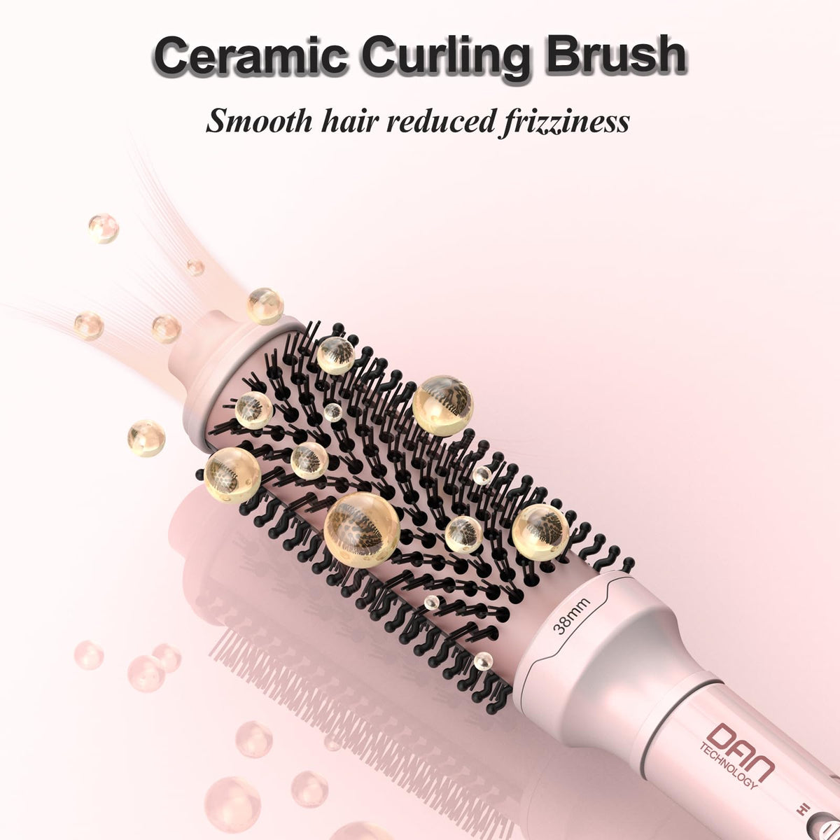 DAN Technology brush in use creating smooth curls for faster, single-tool styling