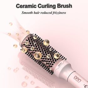 DAN Technology brush in use creating smooth curls for faster, single-tool styling