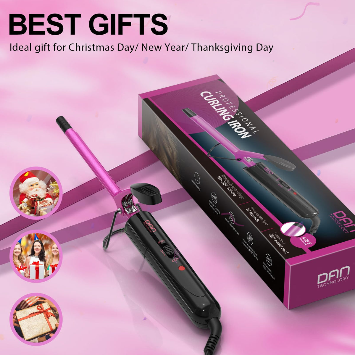 DAN Technology retail packaging box with iron, ready for gift or storage