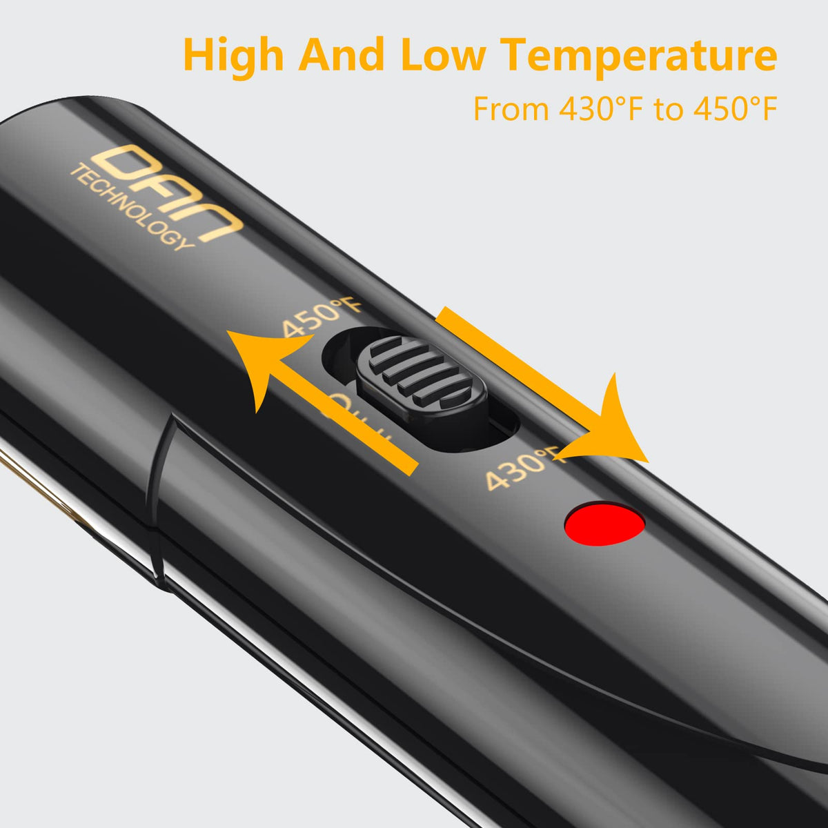 DAN Technology hot comb in hand illustrating portable size for travel