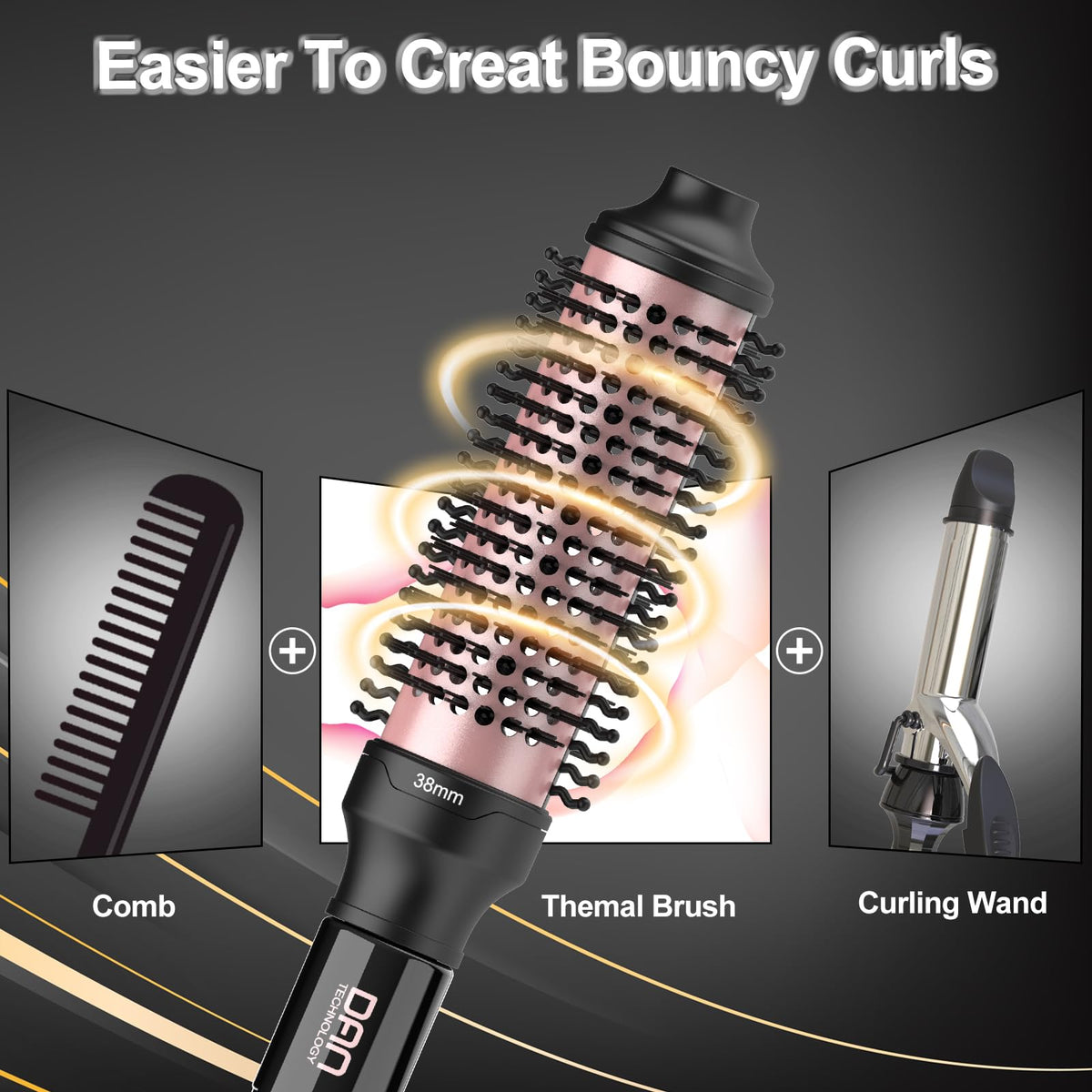 DAN Technology ThermalBrush bristles detail showing extended pins, secure grip