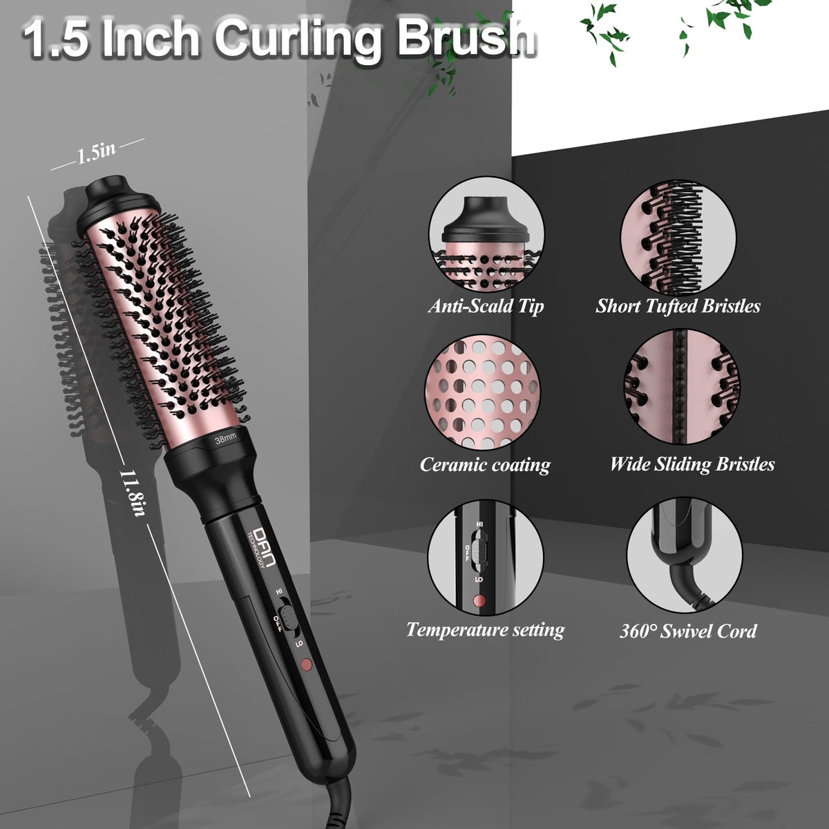 DAN Technology ThermalBrush in use on long hair, creates smooth blowout volume