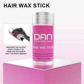 DAN Technology wax stick texture shown to nourish strands and provide long-lasting hold