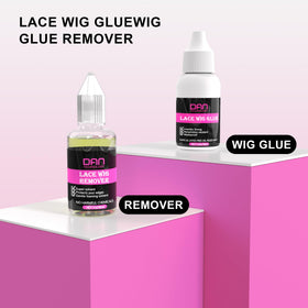 DAN Technology wig glue bottle pictured to secure lace with waterproof adhesion