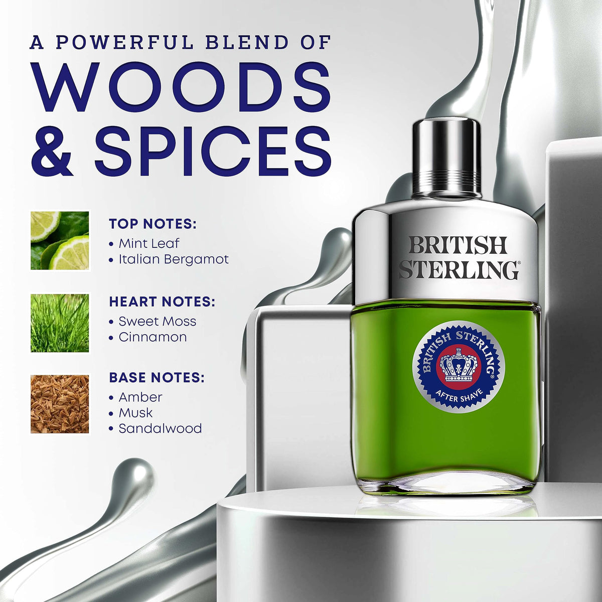 Dana British Sterling being applied to hand suggesting post-shave refresh and cooling
