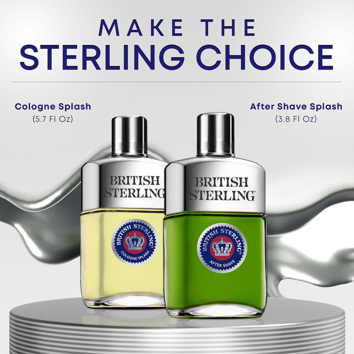 Dana British Sterling on bathroom shelf in lifestyle setting conveying refined grooming