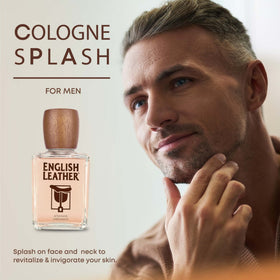Dana English Leather liquid close-up showing texture and rich amber color benefit