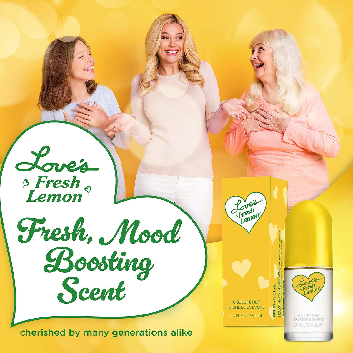 Dana Love's Fresh Lemon bottle held in hand demonstrating compact travel-friendly size