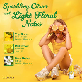 Dana Love's Fresh Lemon label detail showing floral-citrus blend and product information clearly