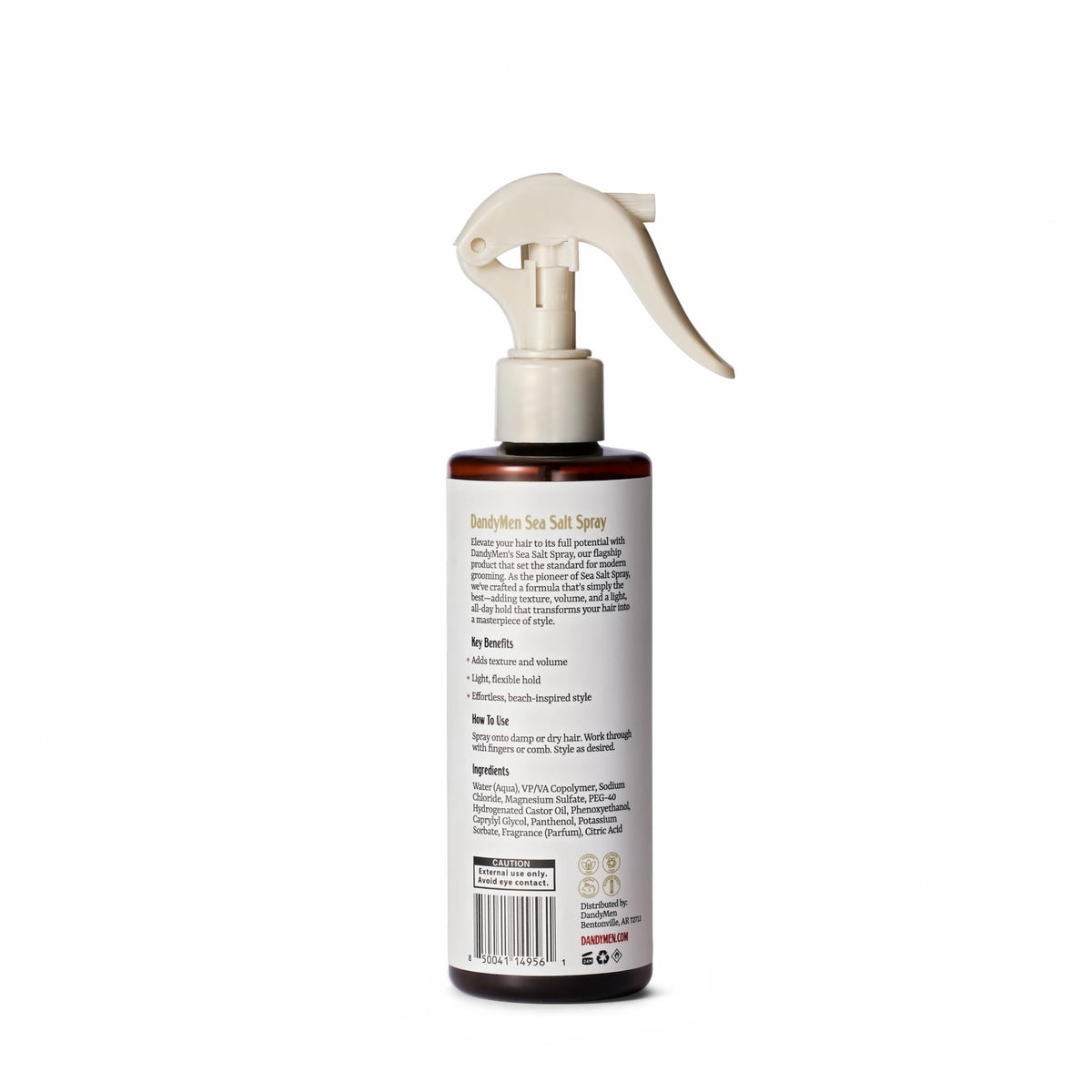 DandyMen recyclable packaging detail emphasizing clean, USA-made formula benefit