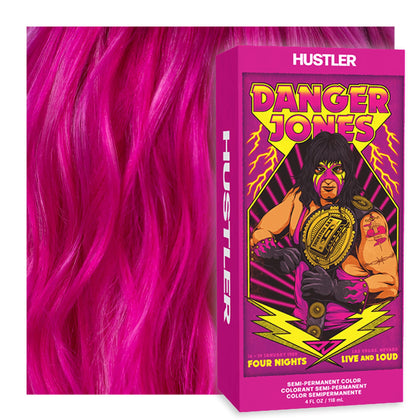 Danger Jones front tube showing Hustler pink label and quick benefit
