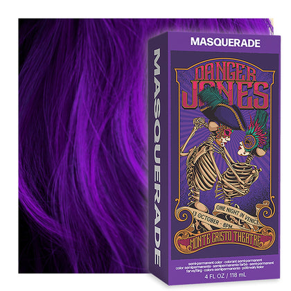 Danger Jones Masquerade purple front packaging showing bold color and benefits