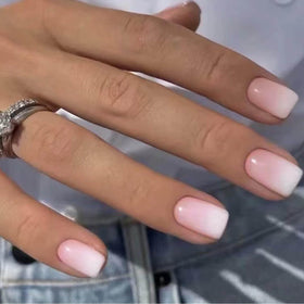 DANMANR front packaging showing 24-piece French nails and glossy finish benefit