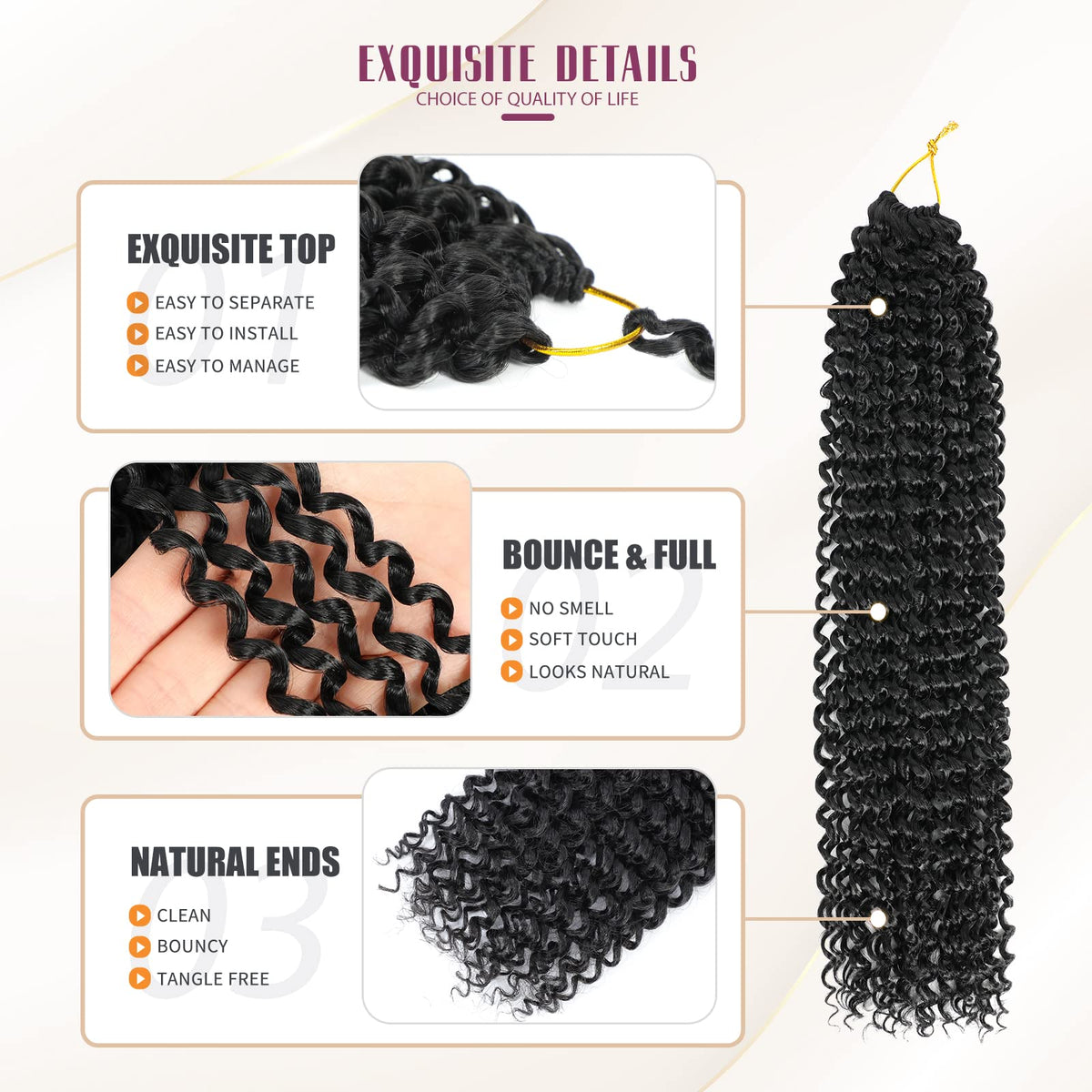 Dansama model showing 18-inch length for boho locs, demonstrates true-to-life scale