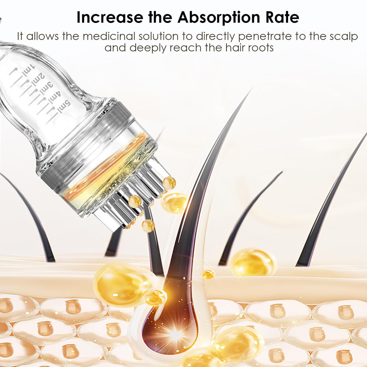 DAPENG applicator in use applying liquid directly to scalp for accurate coverage