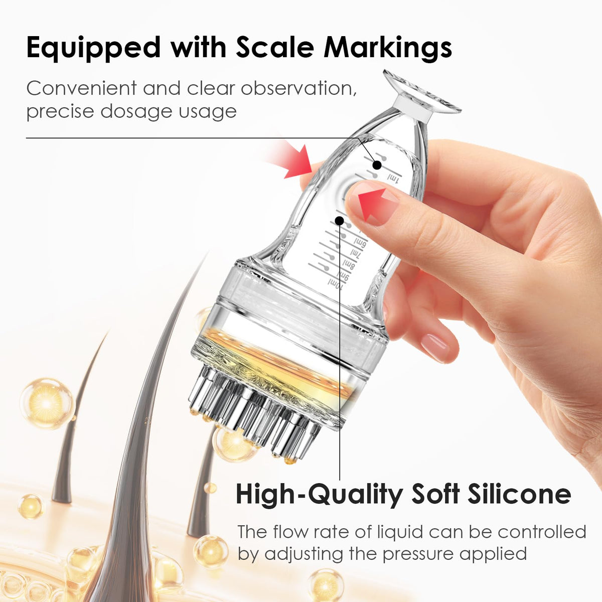 DAPENG transparent bottle with measurement scale for visible remaining solution