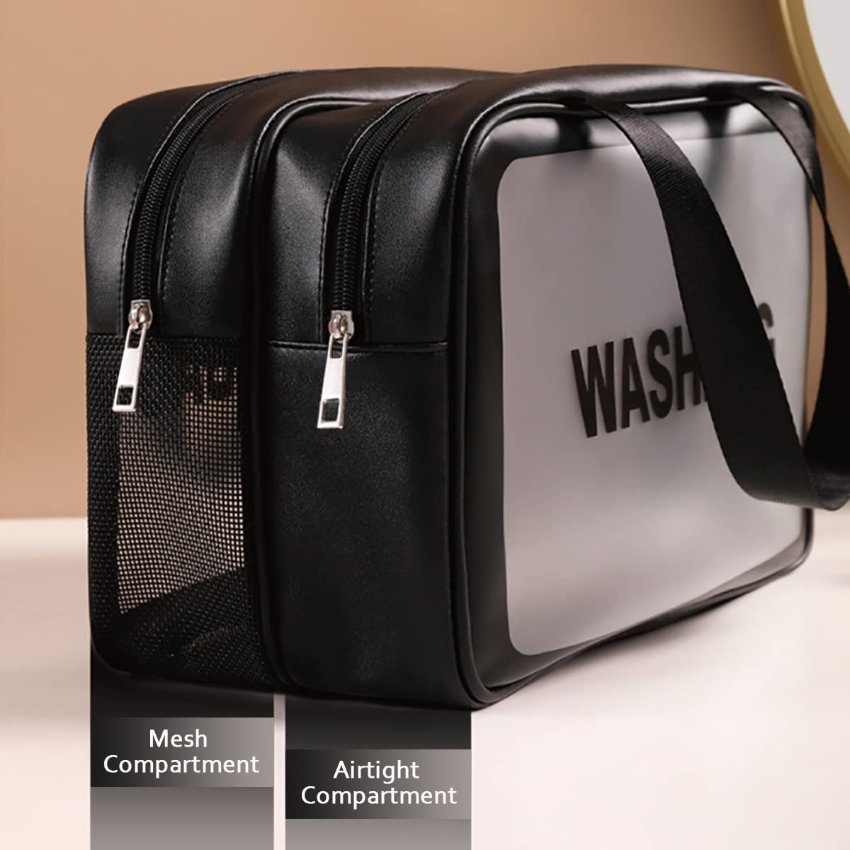 DAPOWER open bag showing dual compartments and easy organization benefit
