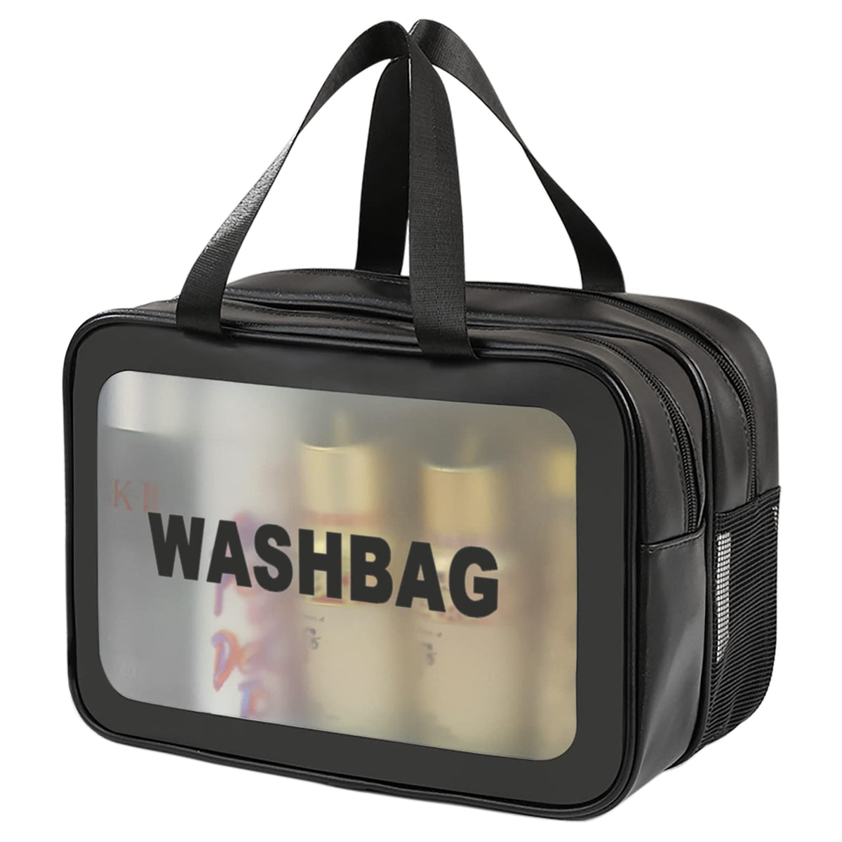 DAPOWER front view of XL toiletry bag showing organized capacity and protection