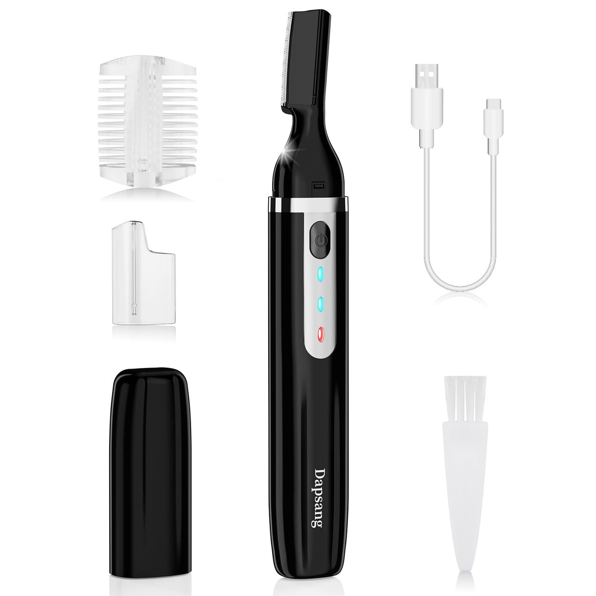 Dapsang front packaging showing compact trimmer and accessories, clear gift-ready presentation