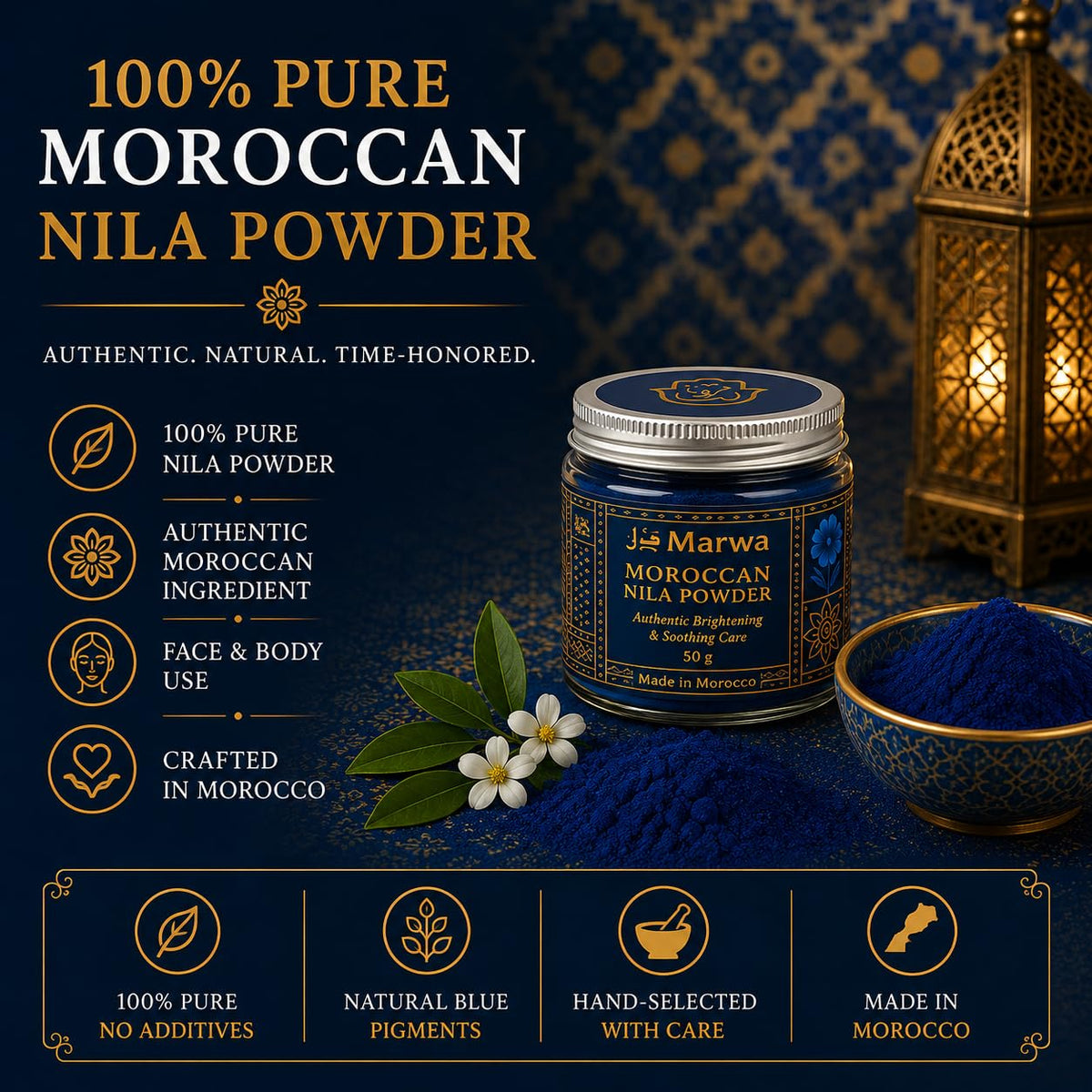 Dar Marwa bowl with mixed indigo paste demonstrating easy preparation and customizable blends