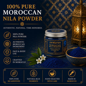 Dar Marwa bowl with mixed indigo paste demonstrating easy preparation and customizable blends
