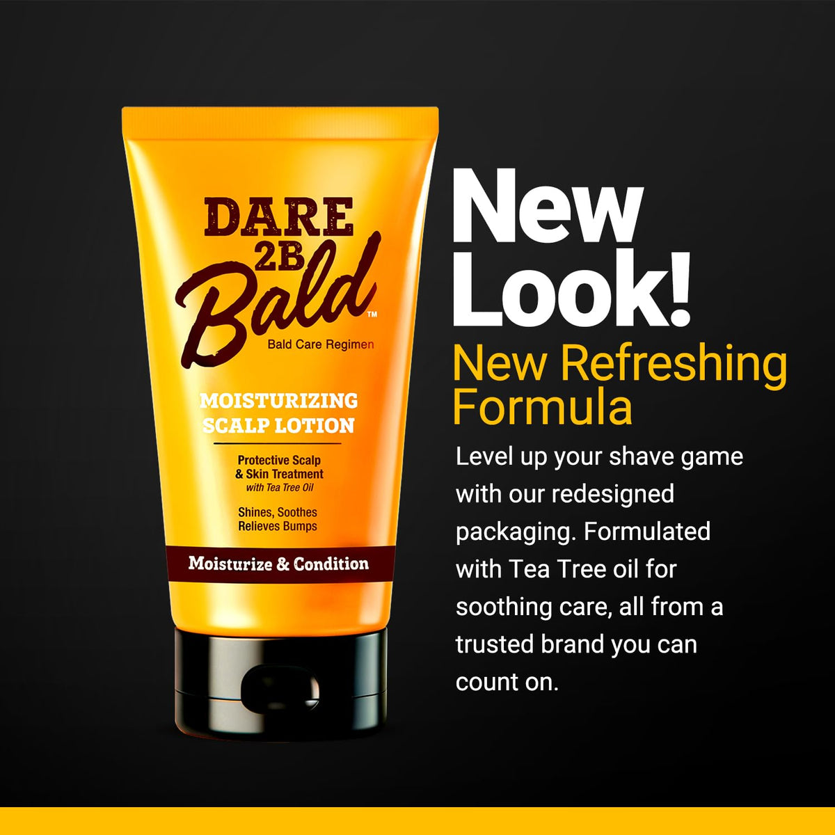 Dare 2B Bald being applied to shaved scalp showing soothing action and post-shave care