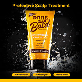 Dare 2B Bald label close-up highlighting product name and usage benefits for shoppers
