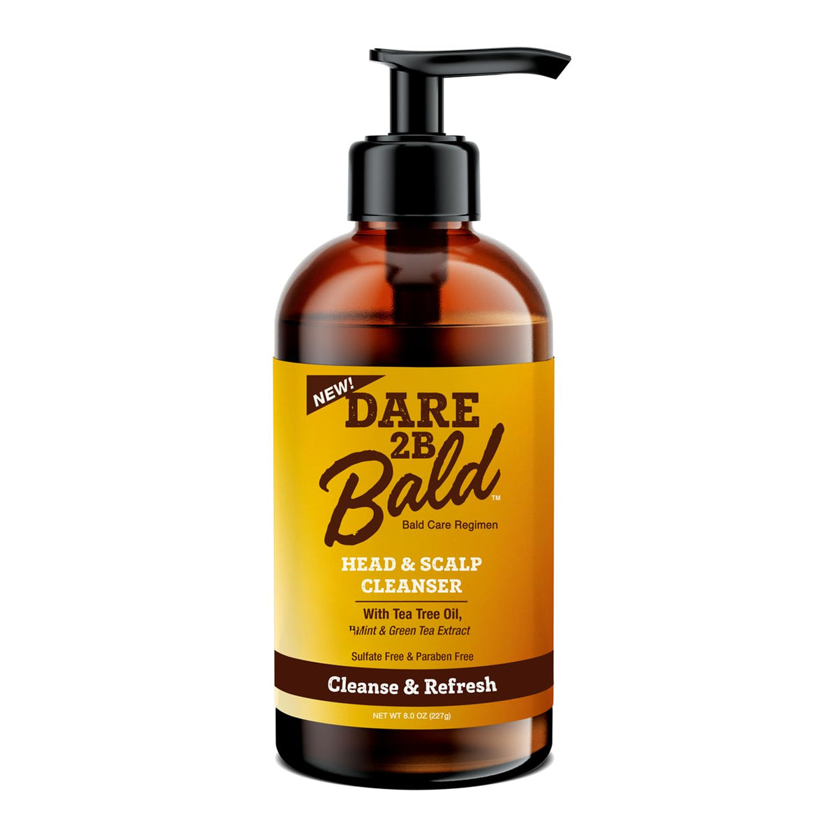 DARE TO BE BALD front bottle view showing clean design and product benefits