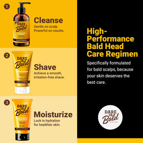DARE TO BE BALD tea tree and mint ingredients arranged to show soothing benefit