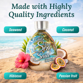 DARK TANS EXCLUSIVE bottle next to sunglasses to show product size